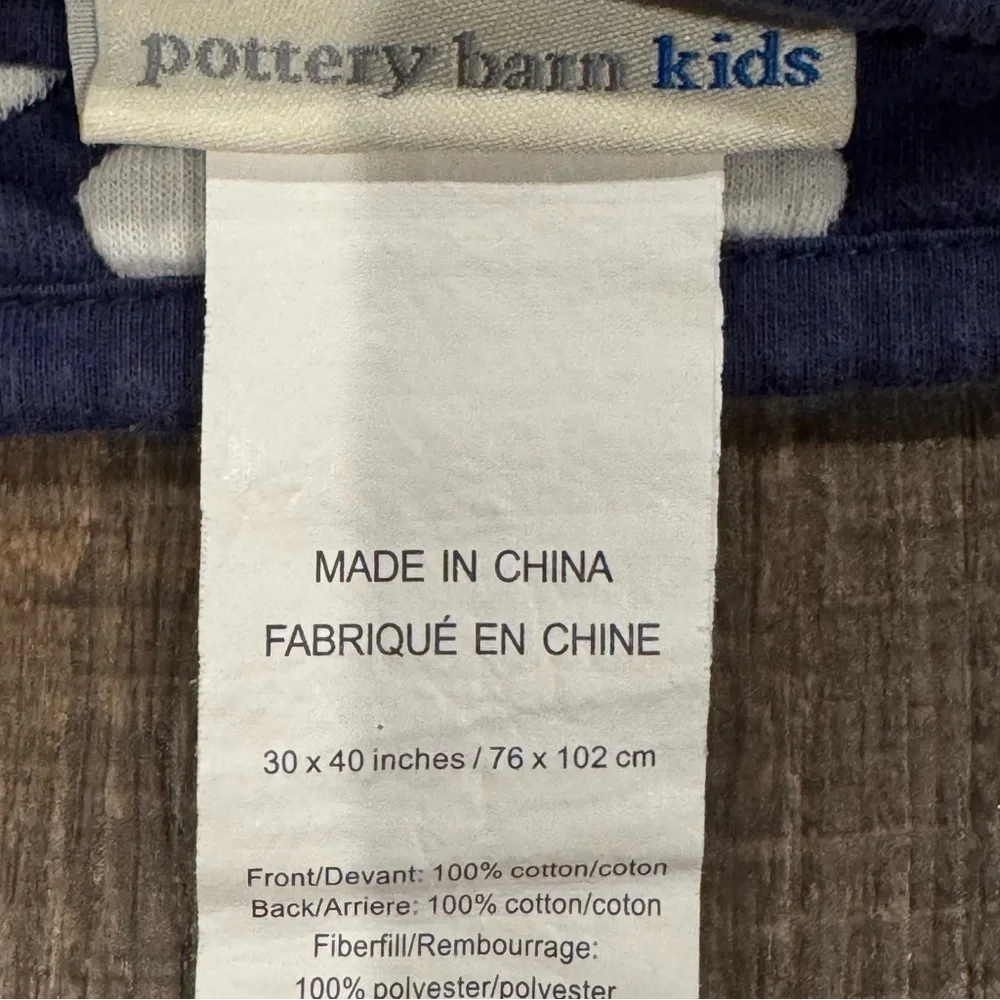 Pottery Barn Bubble Modern Baby Stroller Blanket Blue White Cotton 30x40